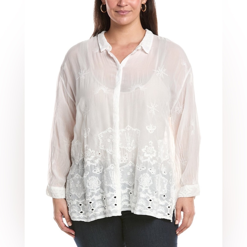 Johnny Was Plus Slim Audrey Button-Down Shirt